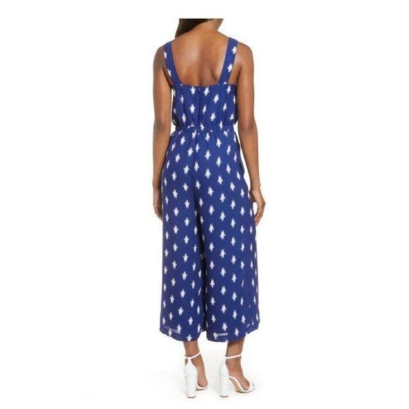 Gibson Print Side Pockets V Neck Wide Leg Jumpsuit - Picture 3 of 10